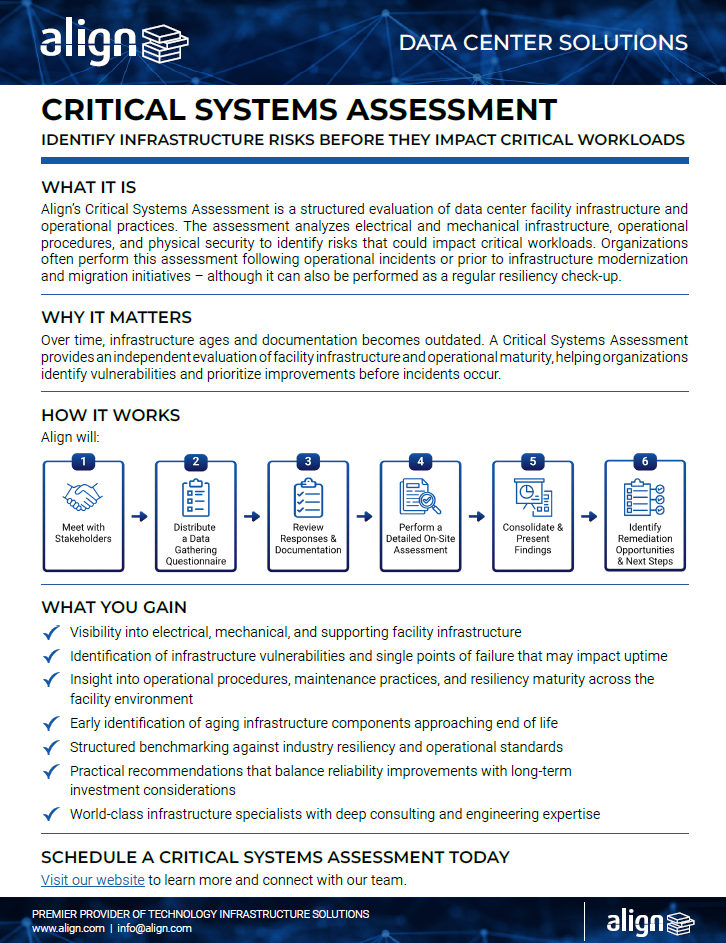 Critical Systems Assessment Data Sheet