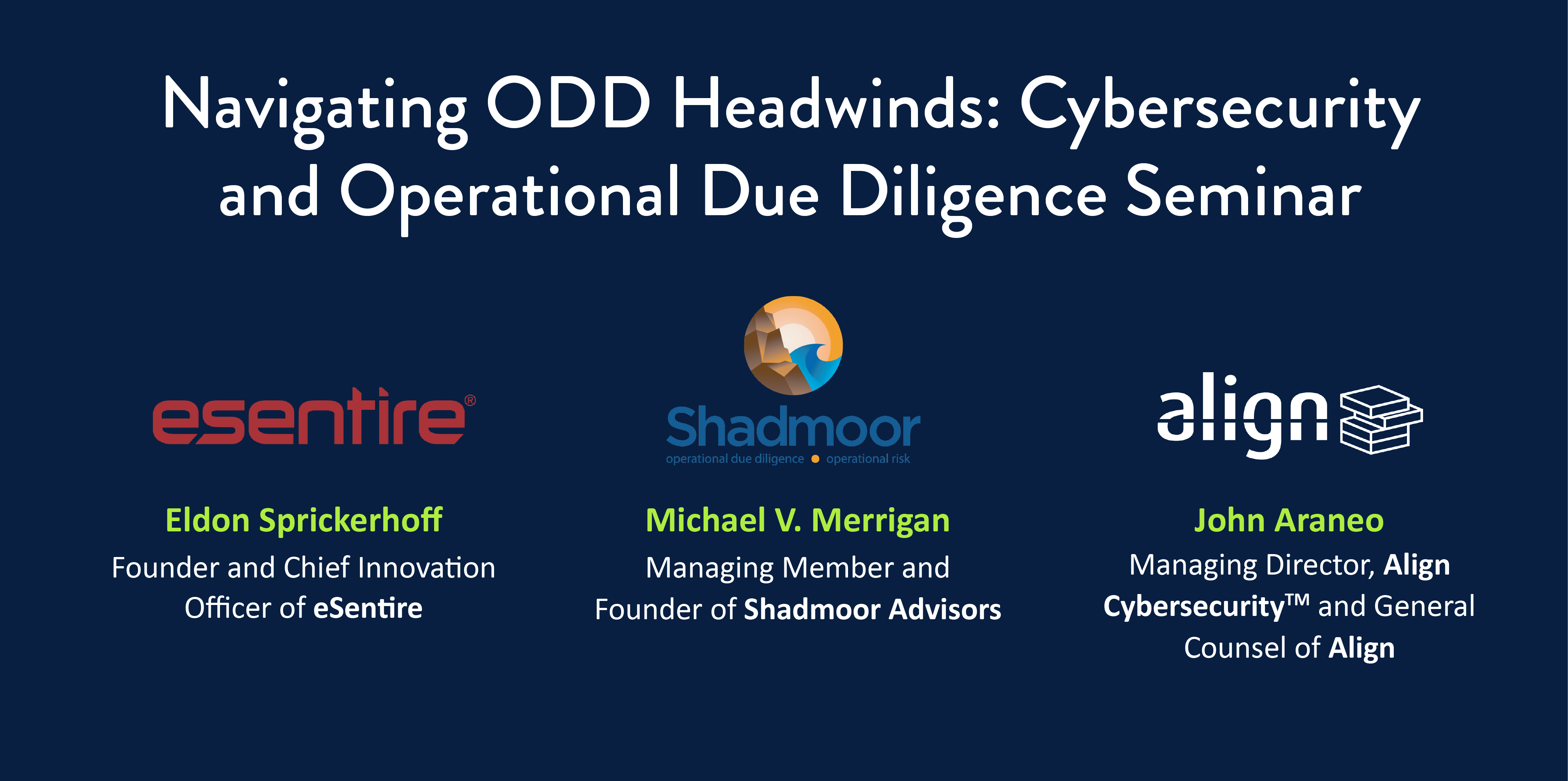 Cybersecurity and Operational Due Diligence Seminar